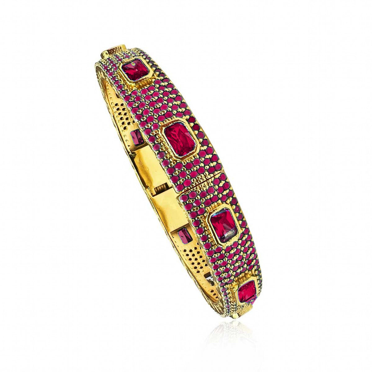 Grand Opening hinged bangle in Ruby | Boss Up Jewels