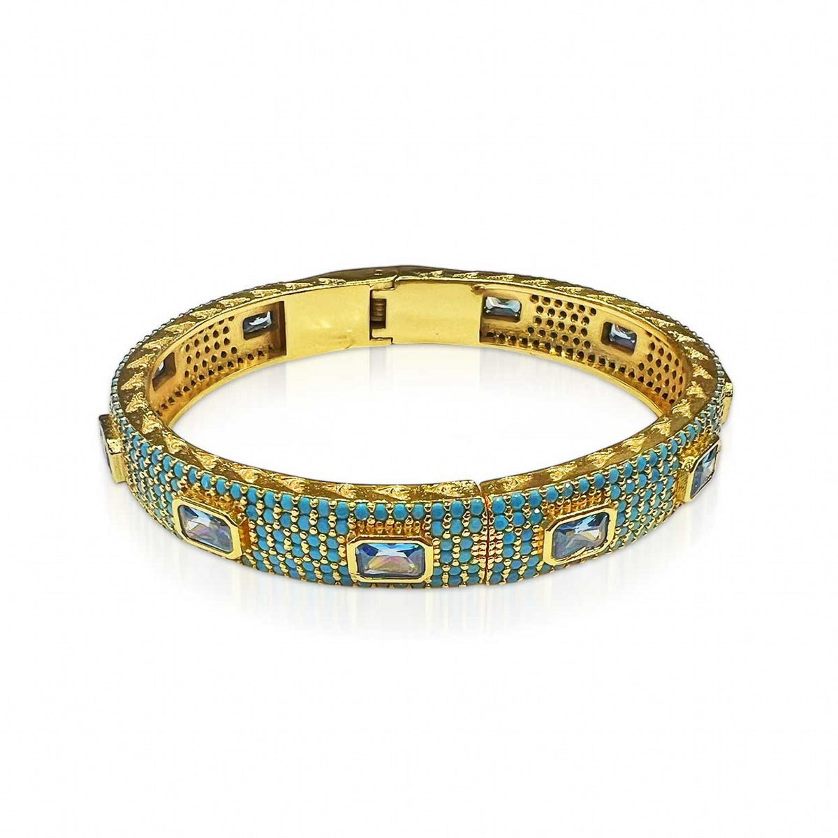 Grand Opening hinged bangle in Turquoise | Boss Up Jewels