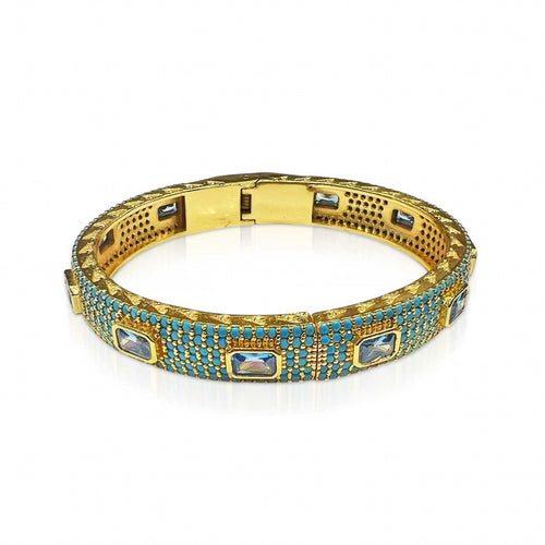 Grand Opening hinged bangle in Turquoise | Boss Up Jewels