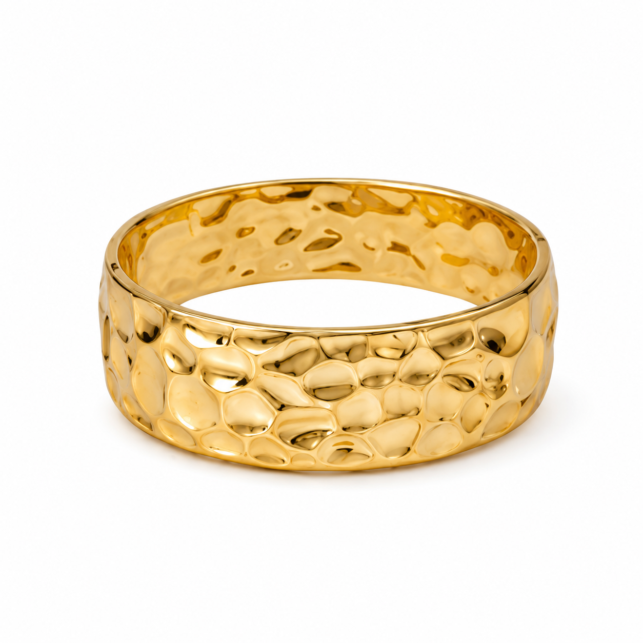 Hammered Gold Hinged Bangle | Boss Up Jewelry