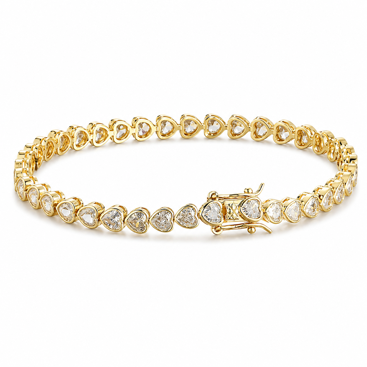 Heart Throb Tennis - Clear Cz Heart | Boss Up Jewelry