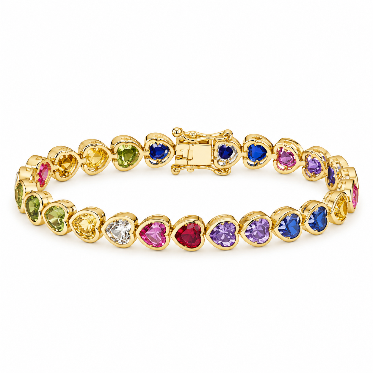 Heart Throb Tennis - Full Rainbow | Boss Up Jewelry