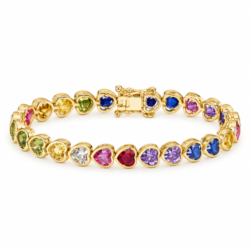 Heart Throb Tennis - Full Rainbow | Boss Up Jewelry