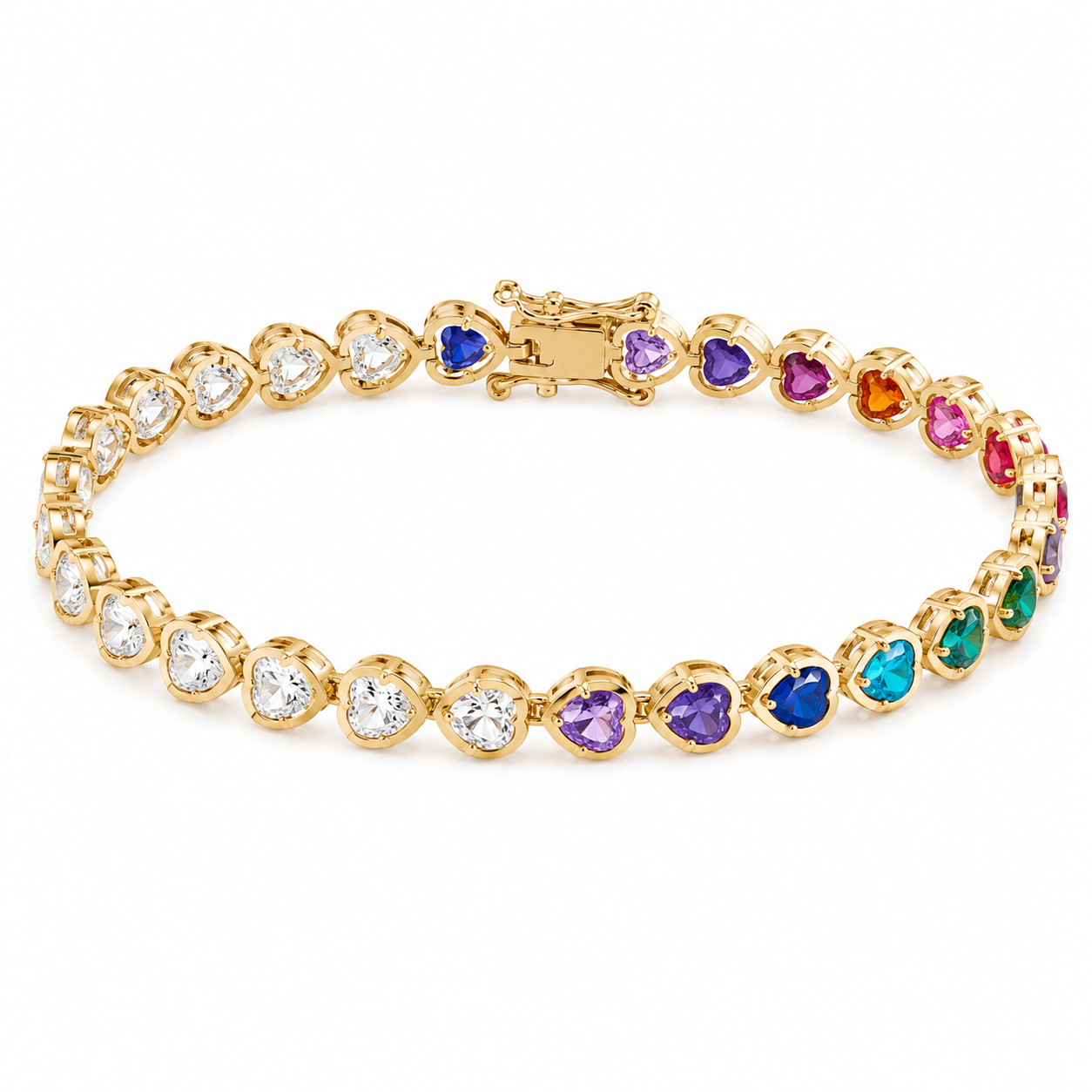 Heart Throb Tennis - Midway Rainbow | Boss Up Jewelry