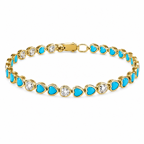 Heart Throb Tennis - Turquoise Heart | Boss Up Jewelry
