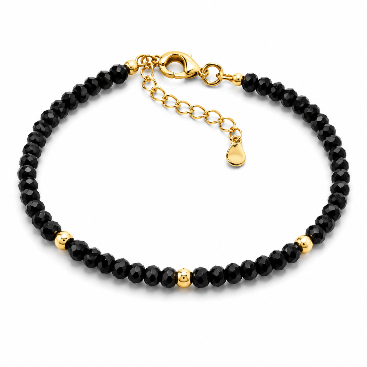 Stone Story Bracelets - Jet Black Faceted | Boss Up Jewelry