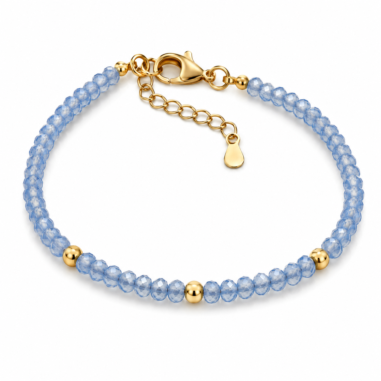 Stone Story Bracelets - Sky Blue Faceted | Boss Up Jewelry