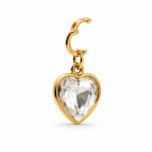 Heart on Fire - Clear CZ Heart | Boss Up Jewelry