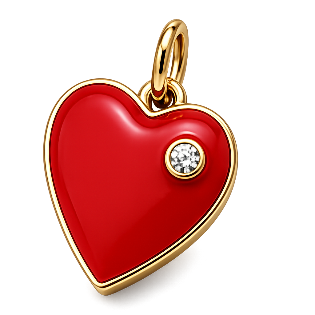 Heart on Fire - Red Enamel Heart | Boss Up Jewelry