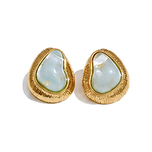 Organic Glow Blue cabochon earrings