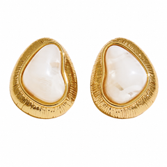 Organic Glow Cream cabochon earrings