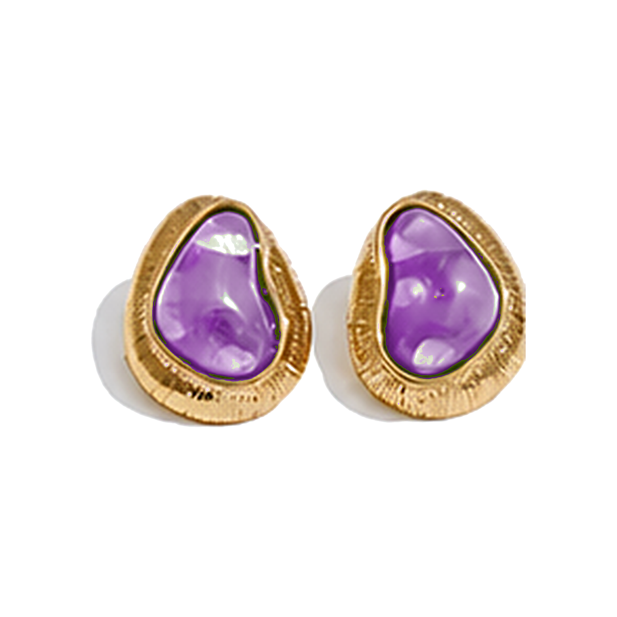 Organic Glow Purple cabochon earrings
