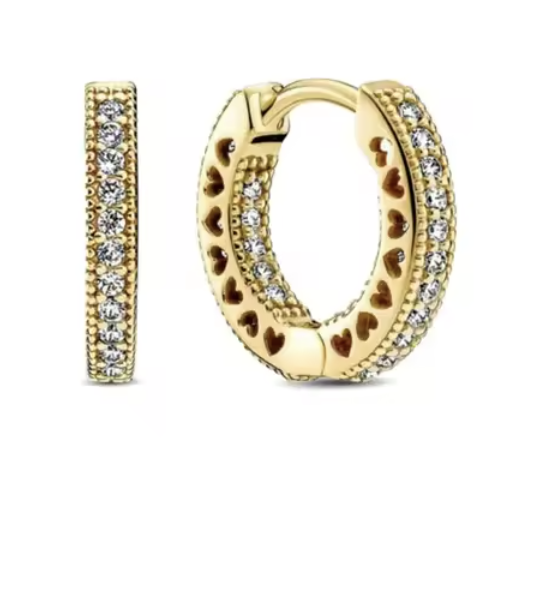 Hearts Hoop Earrings - Gold | Boss Up Jewelry