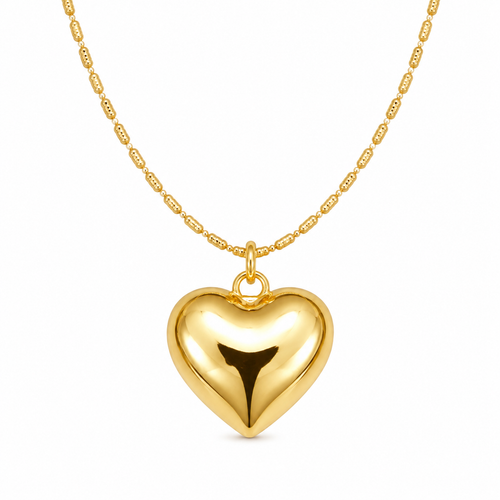 Sweet Nothing – Little Crush puffed gold heart necklace