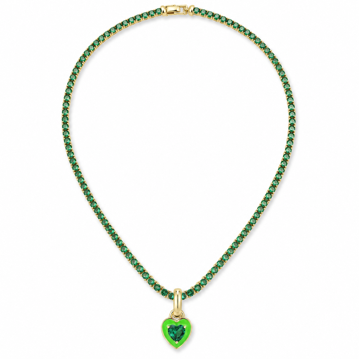 Heart on My Sleeve green necklace