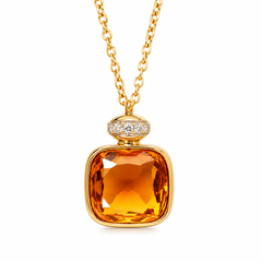 Gemma Amber Orange crystal-inlay gold-plated necklace