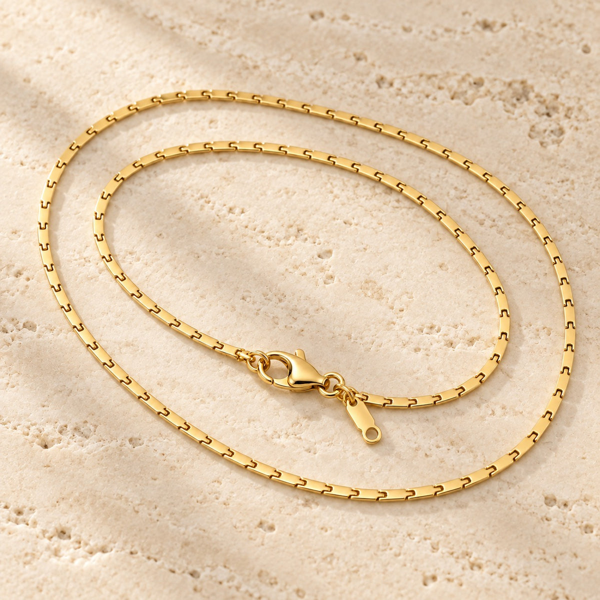 Thin Margin necklace doubled over showing the full 18 inch length