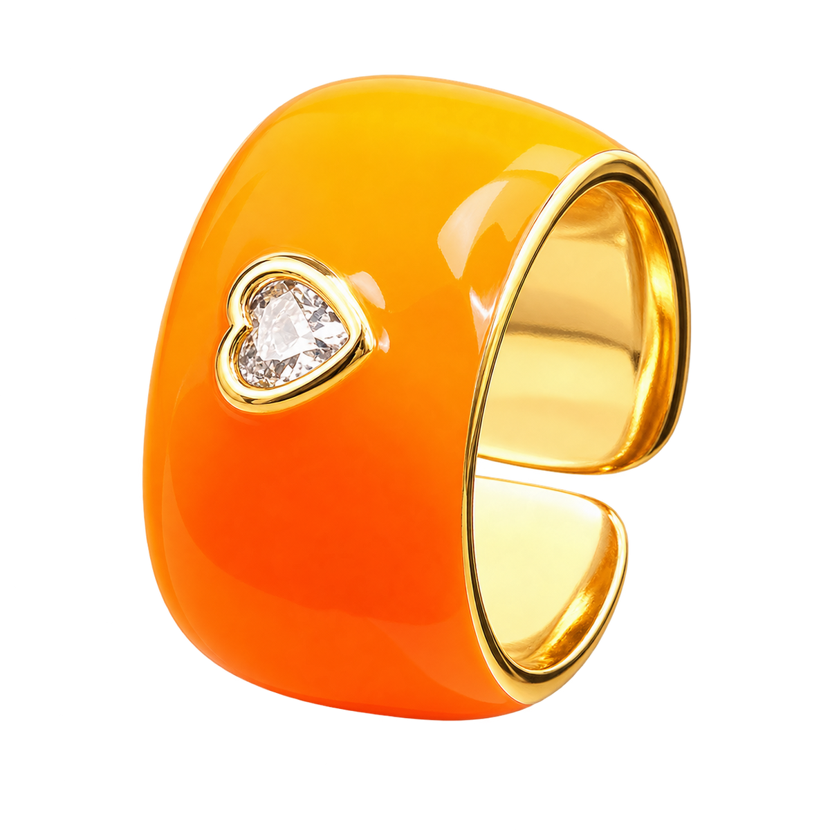 Collect the Shades Orange adjustable heart ring