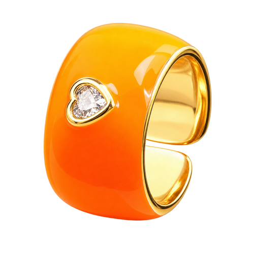 Collect the Shades Orange adjustable heart ring