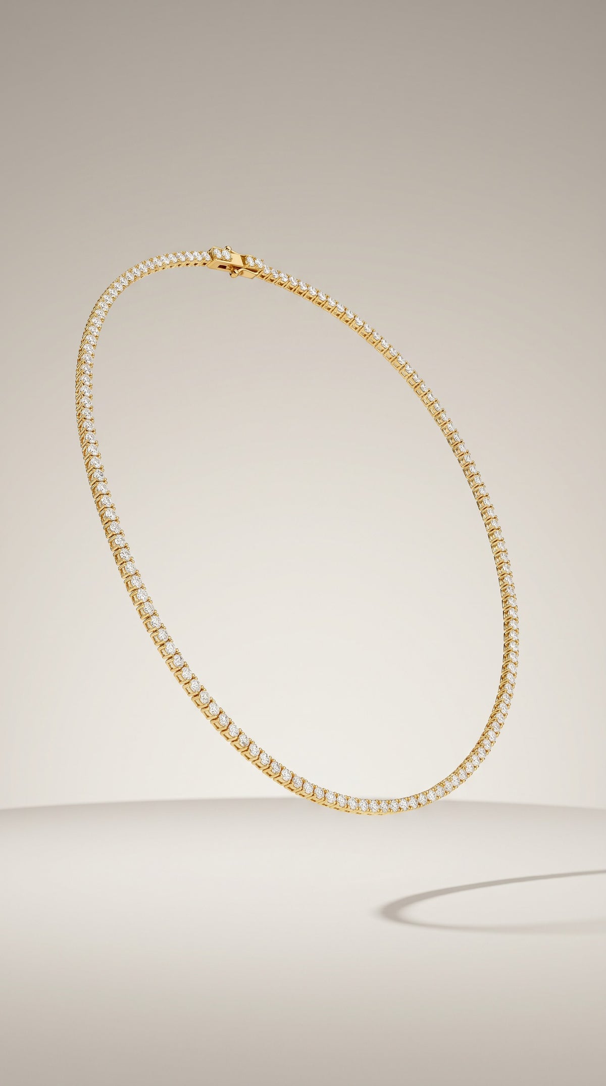 Bar None tennis chain in Clear, gold with simulated diamonds