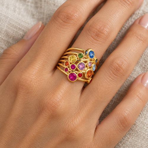 Life of the Party ring worn on the hand
