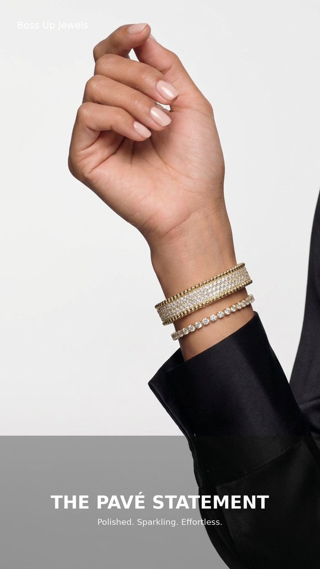 Pavé the Way crystal bracelet shown in motion