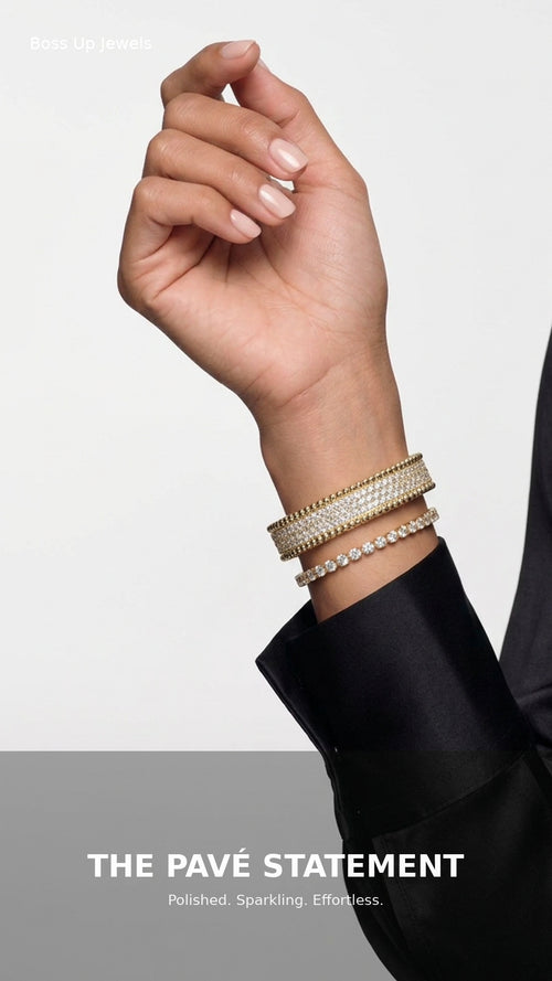 Pavé the Way crystal bracelet shown in motion