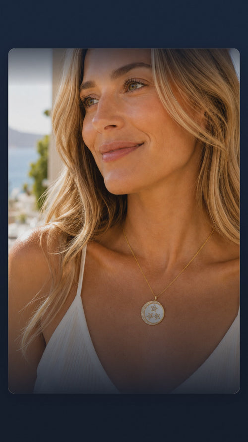Rise & Shine medallion necklace short product video