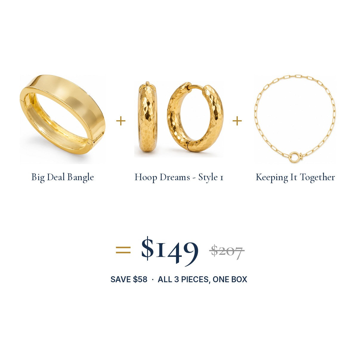 The Big Statement Look: three pieces, one set price
