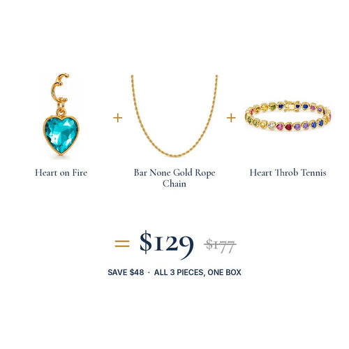The Heart on Fire Look: three pieces, one set price