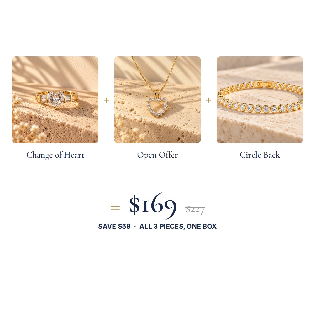 The Heart to Heart Look: three pieces, one set price