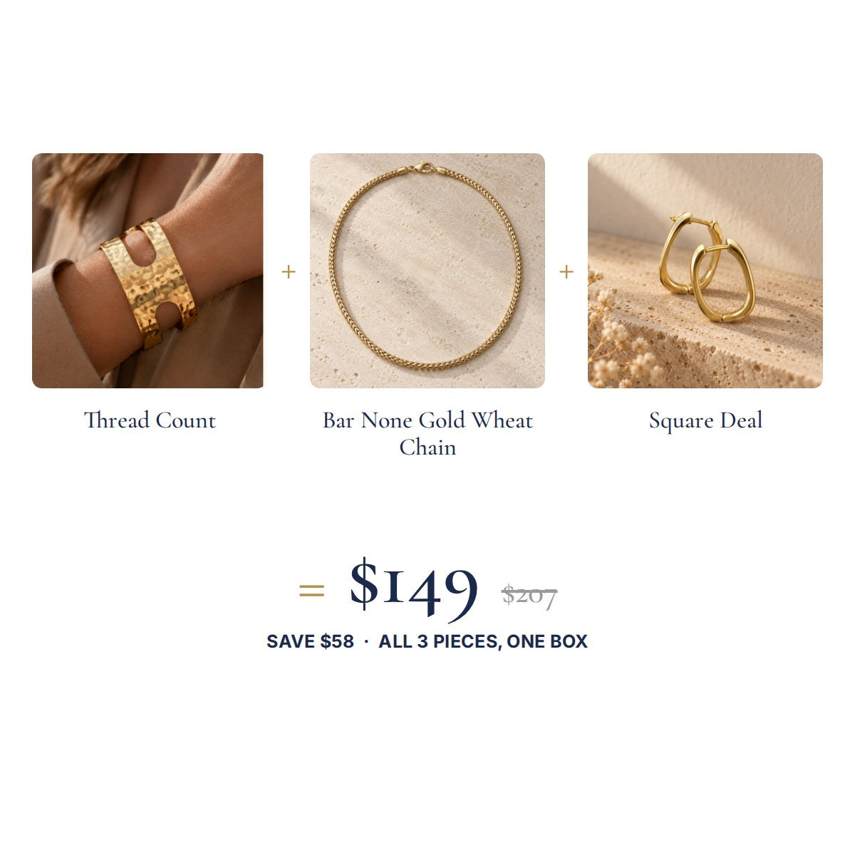 The Loose Ends Look: three pieces, one set price